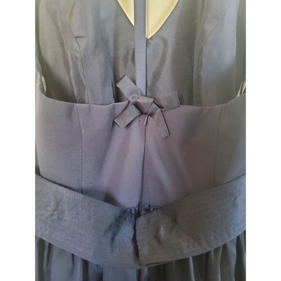 White by Vera Wang Navy Blue Fit and Flare Back Bow Mini Cocktail Dress, Size 14 - Picture 11 of 13